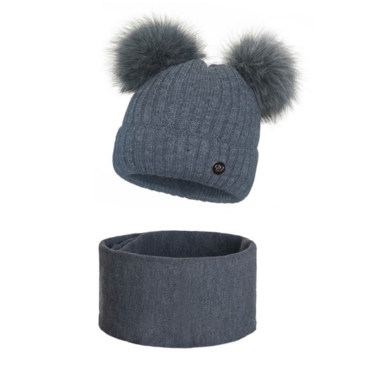 Zimowy komplet Damski 2 pompony ze sklepu JK-Collection w kategorii Komplety czapka i szalik damskie - zdjęcie 78498765