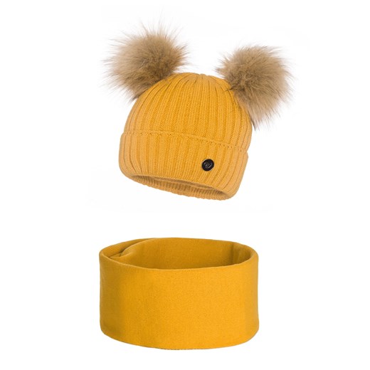 Zimowy komplet Damski 2 pompony ze sklepu JK-Collection w kategorii Komplety czapka i szalik damskie - zdjęcie 78499288