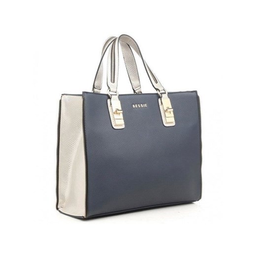 Shopper bag Bessie elegancka na ramię bez dodatków matowa 