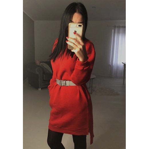 Sukienka Sweatshirt Red By Mięta  One Size Avenue M