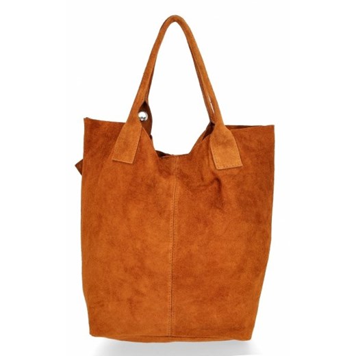 Shopper bag Genuine Leather z zamszu zamszowa duża 