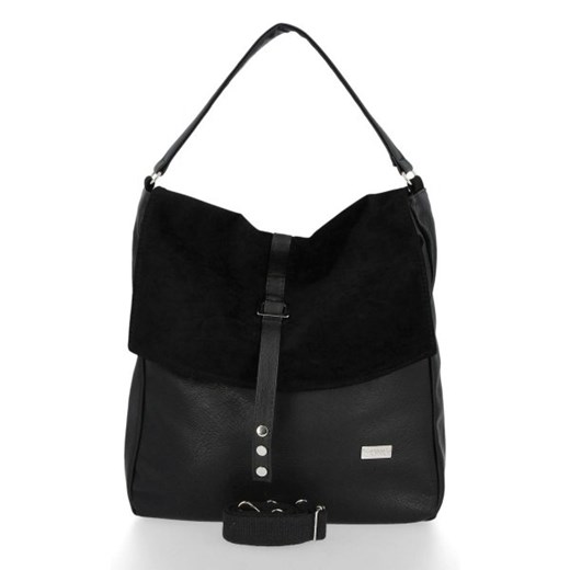 Shopper bag Conci w stylu glamour bez dodatków zamszowa