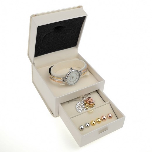 Wielokolorowy komplet biżuterii Pierre Cardin z cyrkonią 