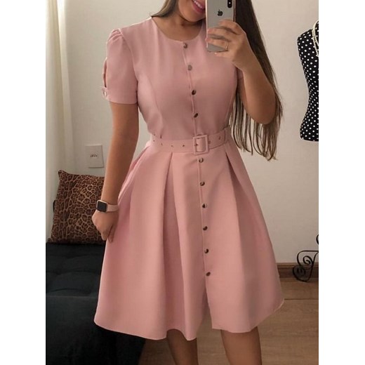 Sukienka Elegrina midi rozkloszowana elegancka 