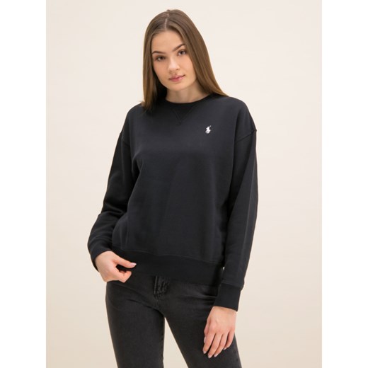 Polo Ralph Lauren bluza damska z aplikacją czarna w stylu młodzieżowym 