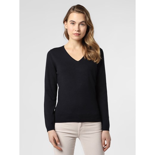 brookshire Sweter damski Kobiety drobna dzianina granatowy jednolity ze sklepu vangraaf w kategorii Swetry damskie - zdjęcie 78644927