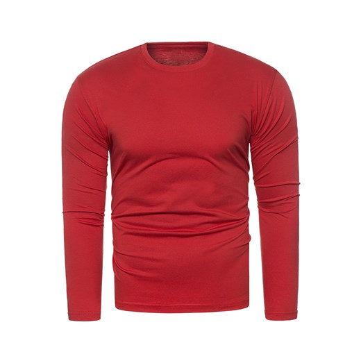 Bluza męska longsleeve N01L - czerwona ze sklepu Risardi w kategorii T-shirty męskie - zdjęcie 78646035