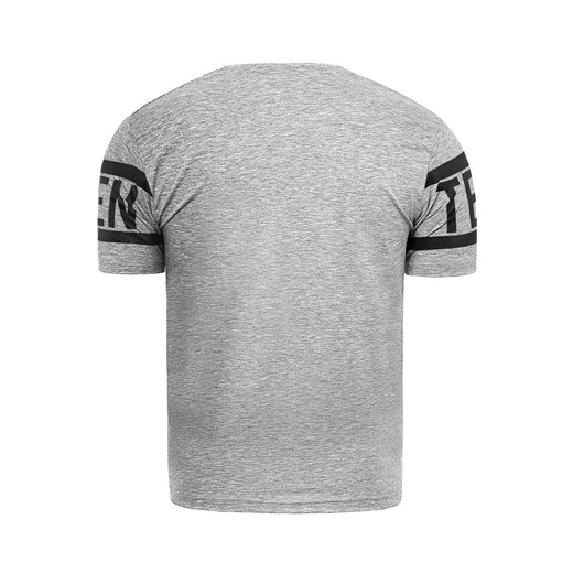 Szary t-shirt męski Risardi z krótkimi rękawami 