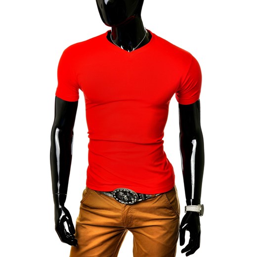 Męska koszulka t-shirt v-neck - czerwona ze sklepu Risardi w kategorii T-shirty męskie - zdjęcie 78647296
