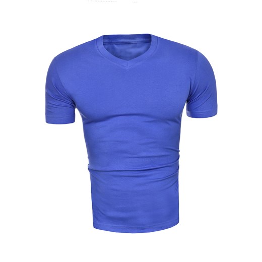 Męska koszulka t-shirt v-neck - indigo ze sklepu Risardi w kategorii T-shirty męskie - zdjęcie 78647305