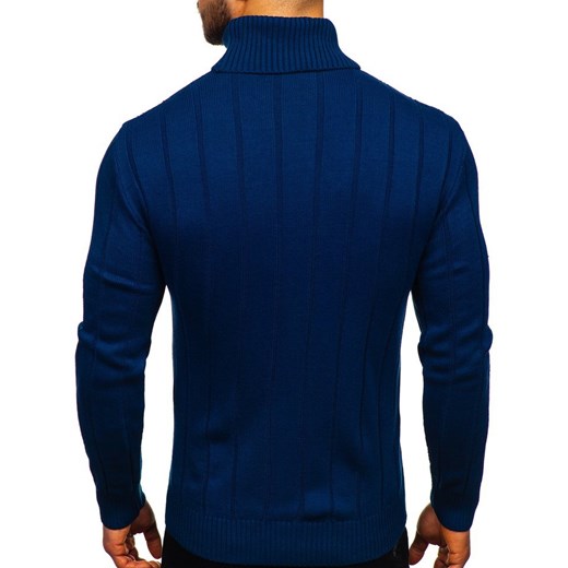 Sweter męski golf niebieski Denley 5021  Denley M  promocyjna cena 