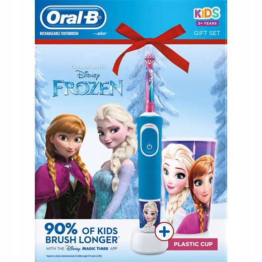 Zestaw Oral-B szczoteczka D100 Kids Frozen kubek