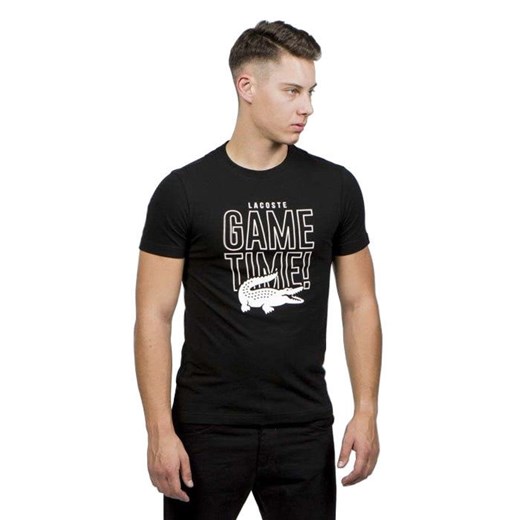 T-shirt męski Lacoste z krótkim rękawem z napisami 