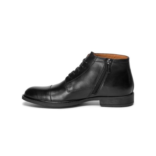 Czarne buty zimowe męskie Gino Rossi eleganckie wiązane 