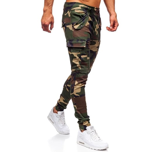 Spodnie męskie joggery bojówki moro-khaki Denley 1005  Denley XL okazyjna cena  