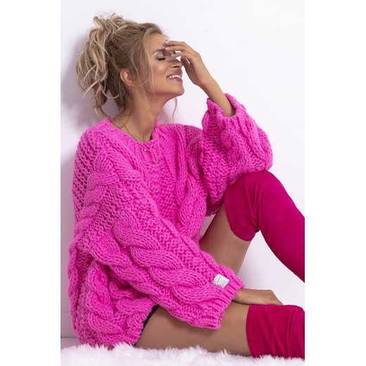 Różowy sweter damski Fobya 