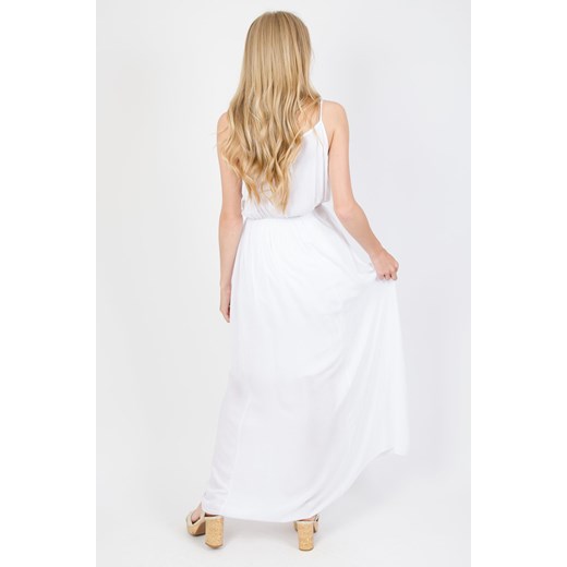 Sukienka Olika biała prosta glamour maxi na ślub cywilny 