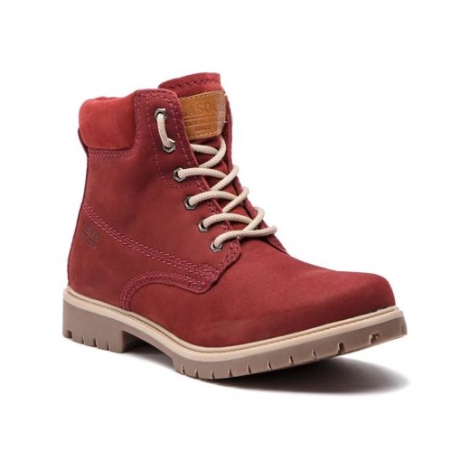 Buty zimowe męskie czerwone Lasocki For Men wiązane casual