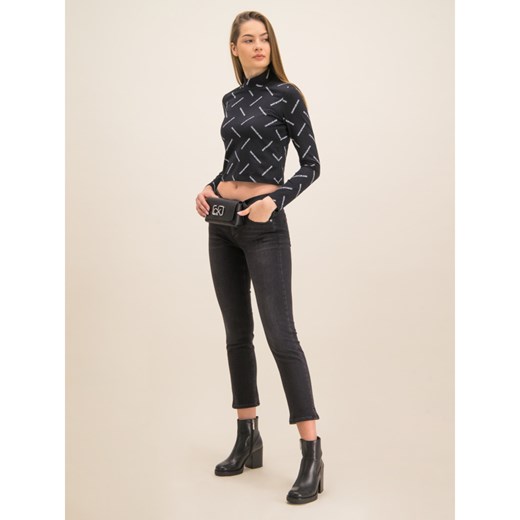 Bluzka damska czarna Calvin Klein z długimi rękawami 