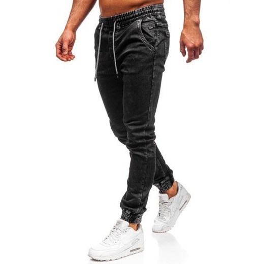Spodnie jeansowe joggery męskie czarne Denley KA1072-2 Denley  XL okazyjna cena  