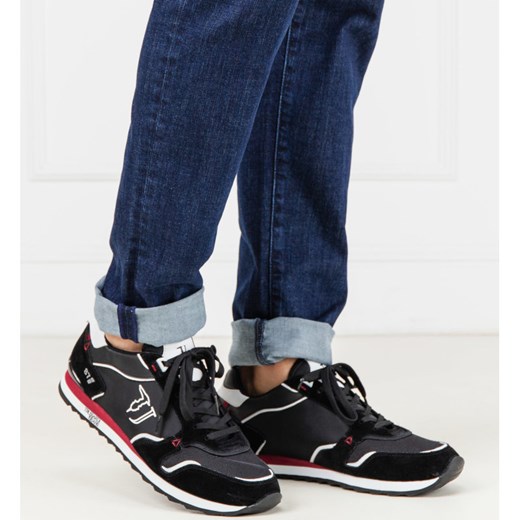 Buty sportowe męskie Trussardi Jeans sznurowane na jesień ze skóry 