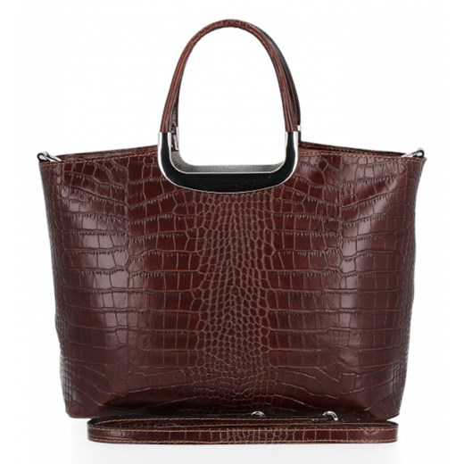 Shopper bag Vittoria Gotti z tłoczeniem elegancka bez dodatków 