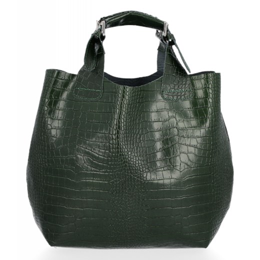 Shopper bag Vittoria Gotti elegancka skórzana z tłoczeniem 