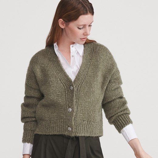 Reserved - Sweter z domieszką wełny - Zielony Reserved  S 
