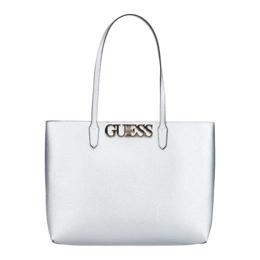 Shopper bag Guess biała na ramię duża bez dodatków matowa