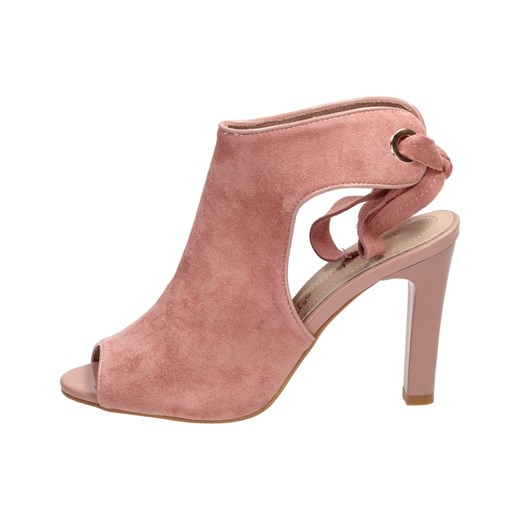 Sandały damskie Sergio Leone różowe eleganckie na szpilce 