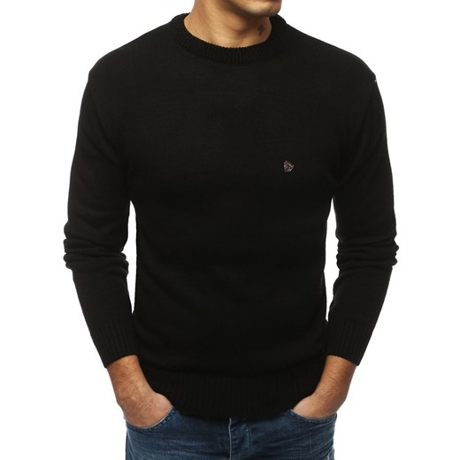 Sweter męski czarny (wx1428) Dstreet  XL wyprzedaż  