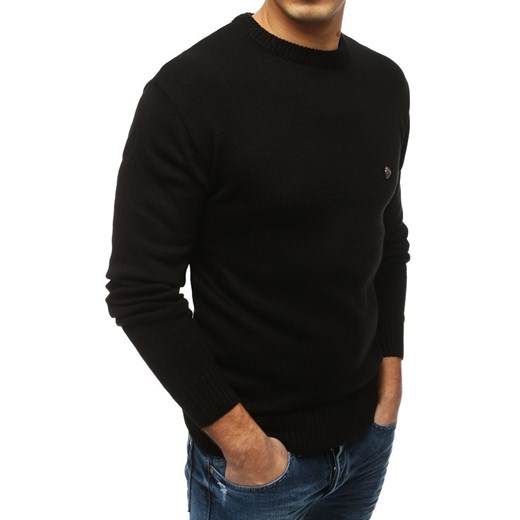 Sweter męski czarny (wx1428)  Dstreet L okazyjna cena  