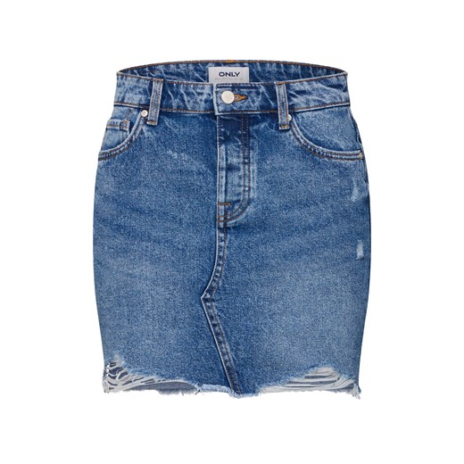 Spódnica Only niebieska bez wzorów z jeansu mini 