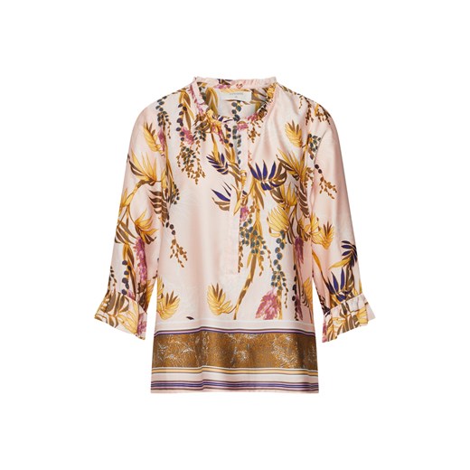 Bluzka damska Cream jesienna w abstrakcyjnym wzorze z długimi rękawami z okrągłym dekoltem 