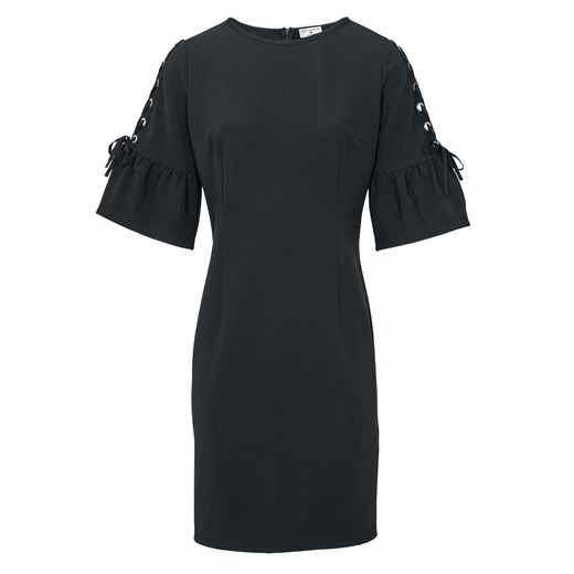 Sukienka Heine czarna prosta z okrągłym dekoltem mini 
