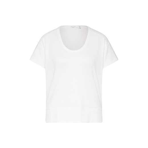 Bluzka damska biała Rag & Bone z krótkim rękawem tkaninowa z okrągłym dekoltem 