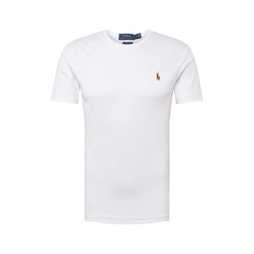 T-shirt męski biały Polo Ralph Lauren bez wzorów 