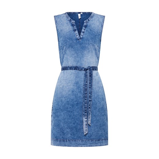 Sukienka Q/s Designed By niebieska midi jeansowa bez wzorów 
