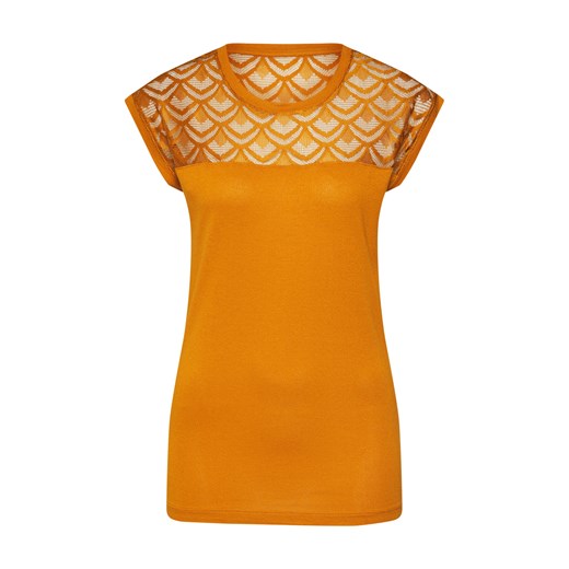 Pomarańczowy bluzka damska Only z okrągłym dekoltem z krótkim rękawem 