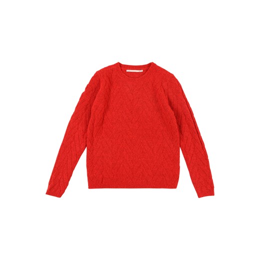 Czerwony sweter dziewczęcy Kids Only na wiosnę bez wzorów 
