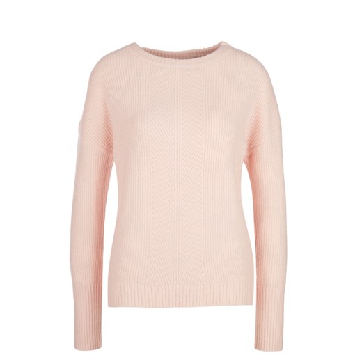 Sweter damski różowy Q/s designed by z okrągłym dekoltem bez wzorów 