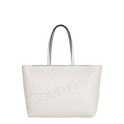 Shopper bag Calvin Klein bez dodatków skórzana wakacyjna 