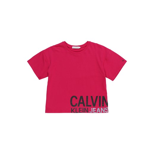 Bluzka dziewczęca Calvin Klein w nadruki z krótkim rękawem 