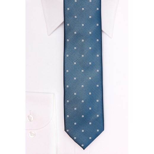Krawat Platinum Turkusowy 100 recman niebieski bez wzorów/nadruków