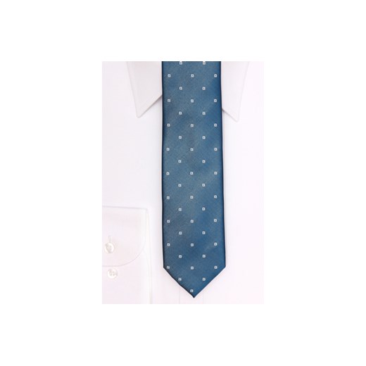 Krawat Platinum Turkusowy 100 recman niebieski gładkie