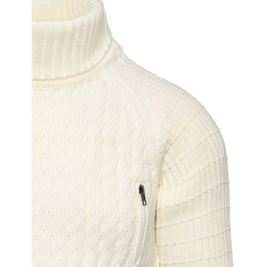 Sweter męski Recea biały wełniany 