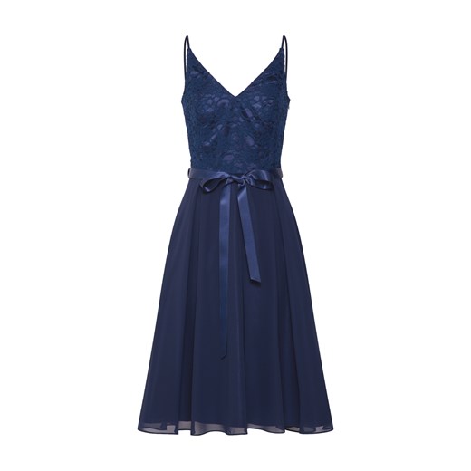 Sukienka Swing rozkloszowana w abstrakcyjnym wzorze z dekoltem w serek elegancka mini 