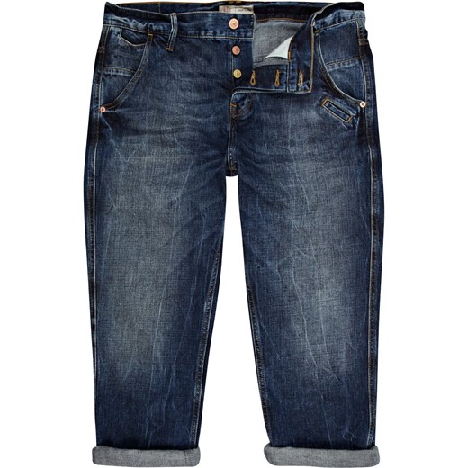 Mid wash Larry cropped carrot jeans river-island szary jeans