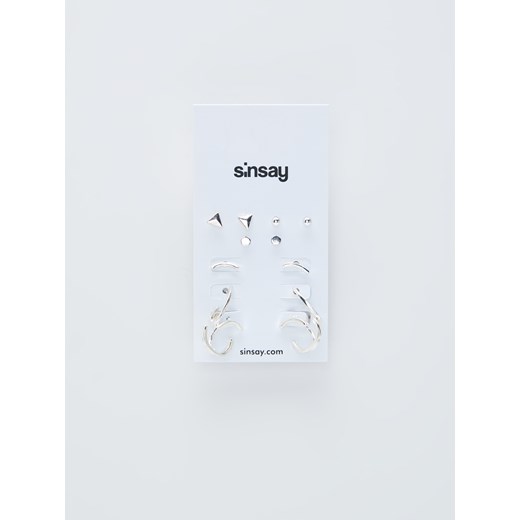 Sinsay - Zestaw kolczyków - Jasny szary  Sinsay One Size 