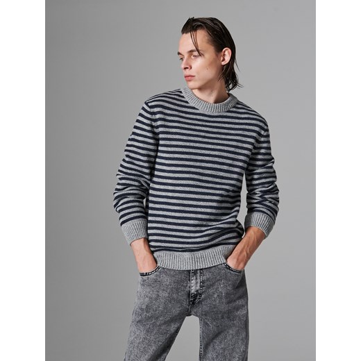 Reserved - Sweter w paski z domieszką wełny - Wielobarwny Reserved  S 